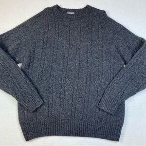 Members Only Sweater Mens Sz XXL Charcoal Gray 100% Wool Casual Pullover